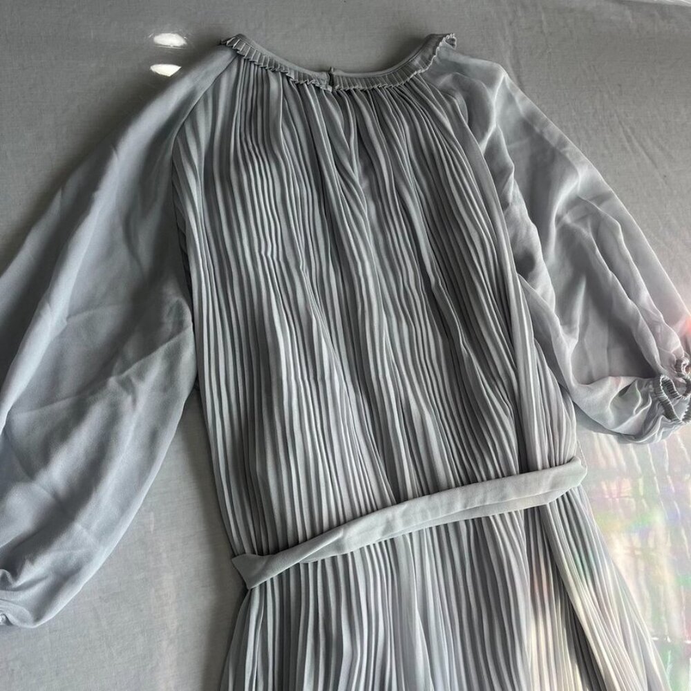 NEW Melloday Pleated Midi Dress Belted Light Blue XL - Picture 7 of 16